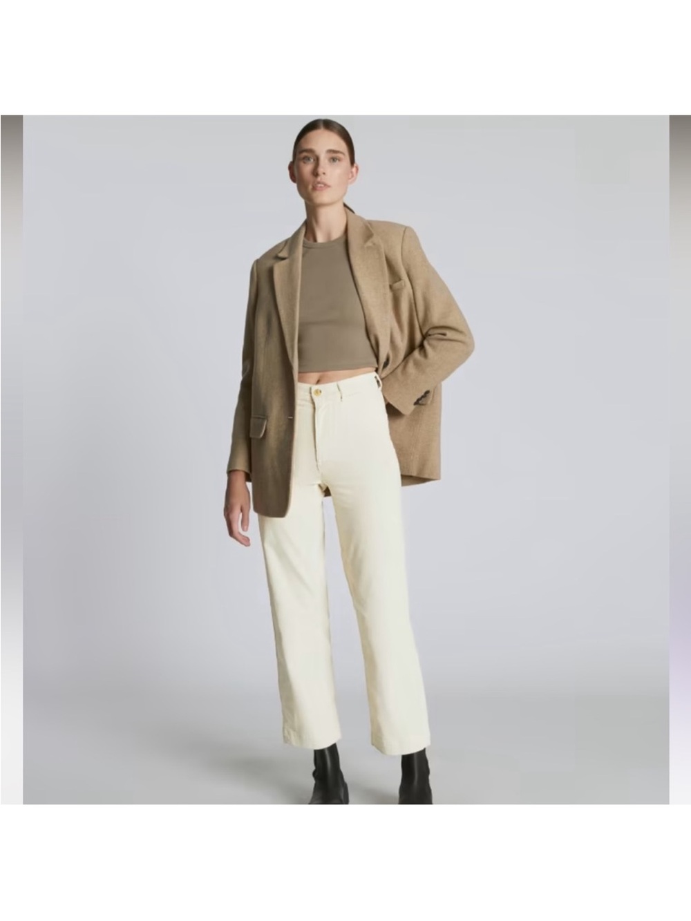Everlane Corduroy Wide-Leg Pant in Sandstone
